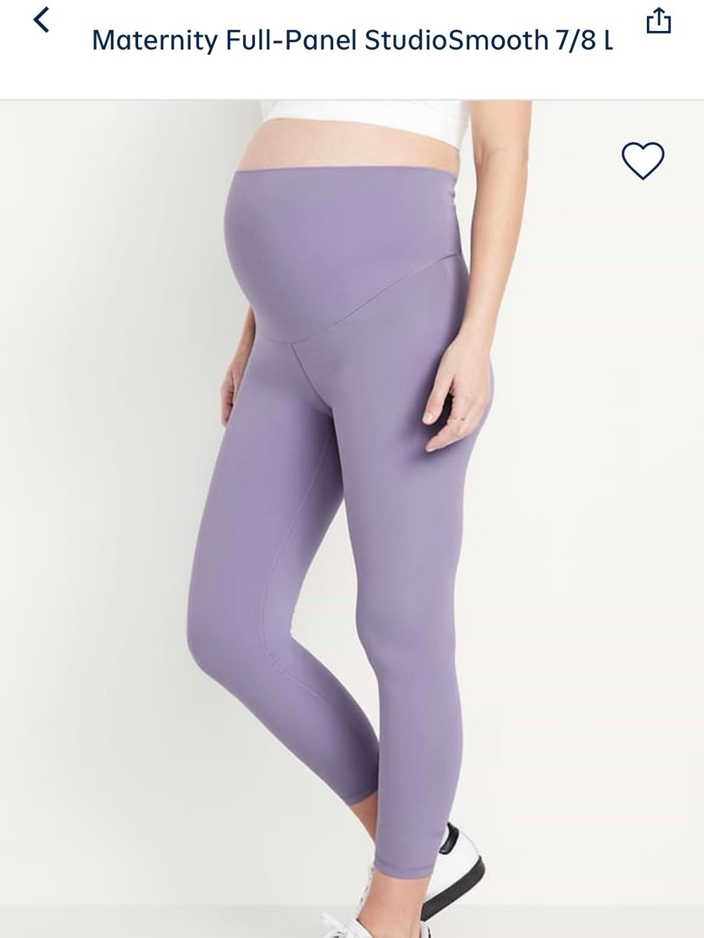 Old Navy Maternity StudioSmooth High-Rise Go-Dry Leggings | Size L | Light Purpl